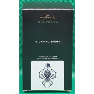 2020 Hallmark Stunning Spider Moon Halloween Ornament Sparkling Purple Silver